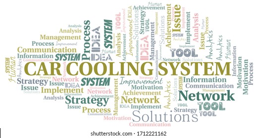Car Cooling System typography vector word cloud.