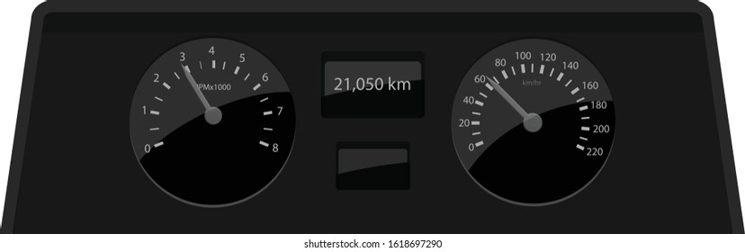 Car counter dashboard vector illustration