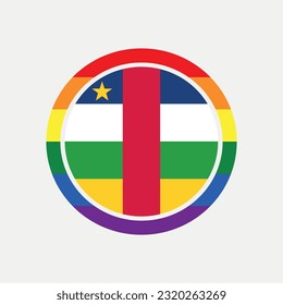 CAR country flag circle - lgbt flag graphic element Illustration template design
