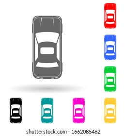 car coupe multi color style icon. Simple glyph, flat vector of transport view from above icons for ui and ux, website or mobile application