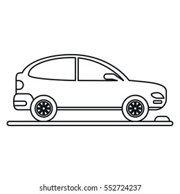car coupe parking lot linear