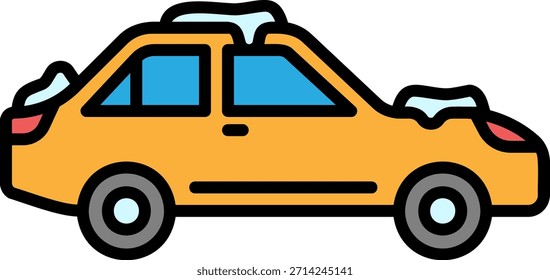 Auto bedeckt mit Schneesymbol