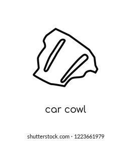 car cowl icon. Trendy modern flat linear vector car cowl icon on white background from thin line Car parts collection, outline vector illustration