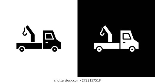 Ilustración vectorial del icono de la grúa del coche - iconos negros del vector del estilo de la alta calidad