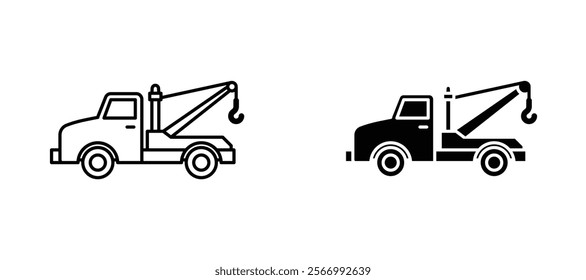 Car crane icons in outline and fill. vector illustration for ui.