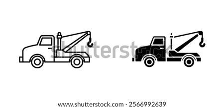 Car crane icons in outline and fill. vector illustration for ui.