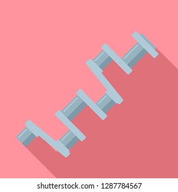 Car crankshaft icon. Flat illustration of car crankshaft vector icon for web design