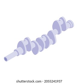 Car crankshaft icon. Isometric of car crankshaft vector icon for web design isolated on white background
