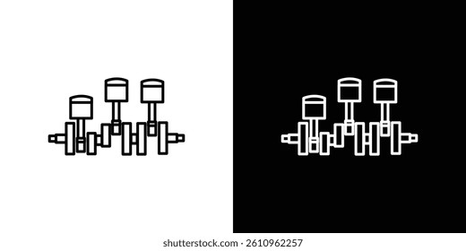 Car crankshaft icon Vector isolated outline drawing.