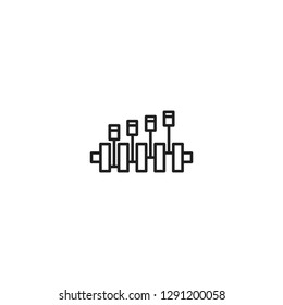 Car crankshaft line icon vector