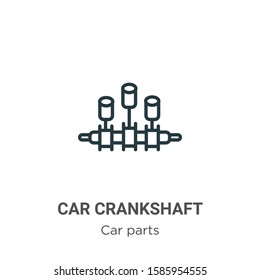 Car crankshaft outline vector icon. Thin line black car crankshaft icon, flat vector simple element illustration from editable car parts concept isolated on white background