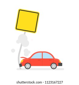 Car crash accident, flat design