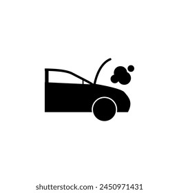 Icono de Vector plano de accidente de coche. Símbolo sólido simple aislado sobre fondo blanco