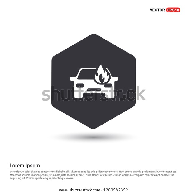Car crash accident icon Hexa White Background\
icon template - Free vector\
icon
