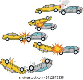 car crash accident tarffic icons vector illustration	
	