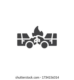 Car crash accident vector icon. filled flat sign for mobile concept and web design. Auto accident glyph icon. Car insurance symbol, logo illustration. Vector graphics