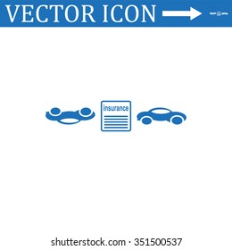 Car crash and accidents. Collection modern trend concept design style illustration symbol