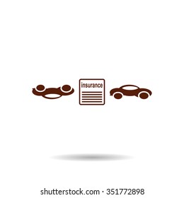 Car crash and accidents. Collection modern trend concept design style illustration symbol