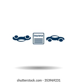 Car crash and accidents. Collection modern trend concept design style illustration symbol