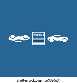 Car crash and accidents. Collection modern trend concept design style illustration symbol