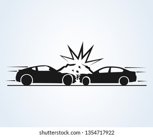 car crash and accidents icon. Vector Illustration