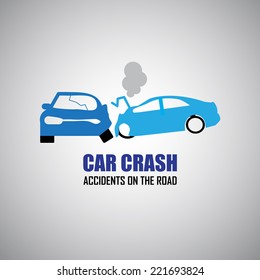 car crash and accidents icons - Shutterstock ID 221693824