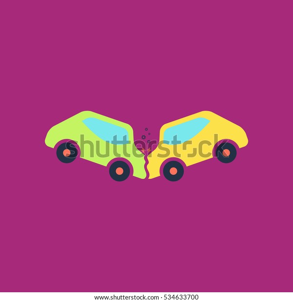 Car crash\
and accidents. Simple vector color\
icon