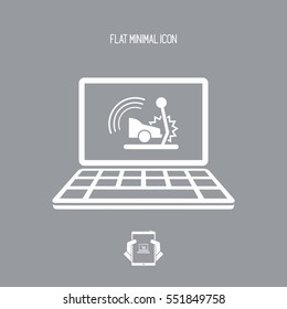 Car crash alert system - Vector flat icon
