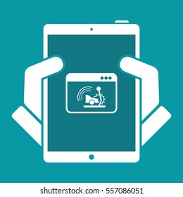 Car crash alert system - Vector flat icon