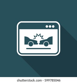 Car crash application - Vector flat icon