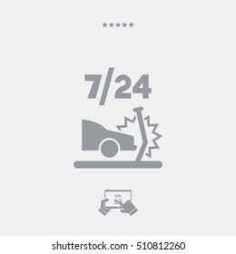 Car crash assistance 7/24 - Vector web icon