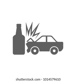 Car crash bottle icon in trendy flat style isolated on white background. Symbol for your web site design, logo, app, UI. Vector illustration, EPS