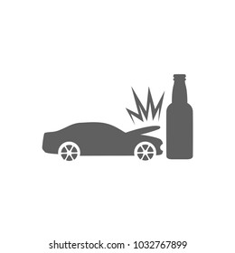 Car crash bottle icon in trendy flat style isolated on white background. Symbol for your web site design, logo, app, UI. Vector illustration, EPS