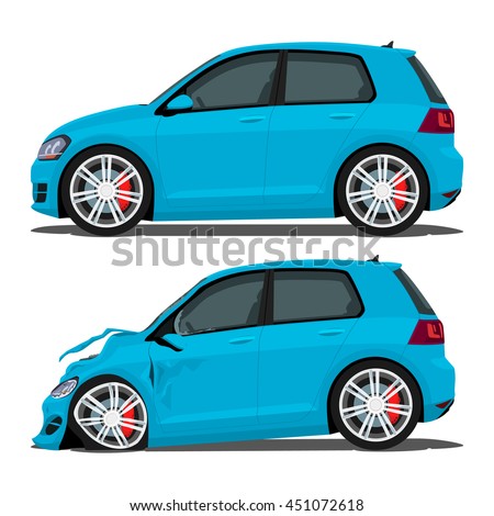 Car crash, car broken