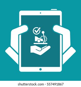 Car crash check - Vector web icon