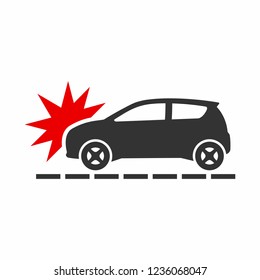 Car Crash Collision Icon Vector