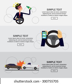 Car crash concept, infographics, vector illustration