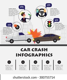 Car crash concept , infographics , vector illustration