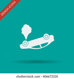 Car crash concept. Layered vector illustration. Flat 