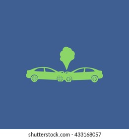 Car crash concept. Layered vector illustration. Flat