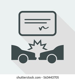 Car crash document - Vector flat icon