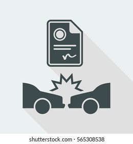 Car crash document - Vector flat icon