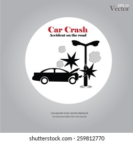 car crash electricity vector,accident on the road,accident concept.vector illustration   