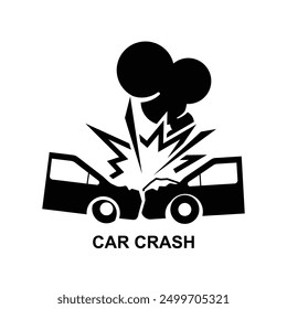 Car crash icon. Car accident icon isolated on background vector illustration.