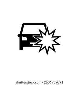 Car Crash Icon.  Car Accident Vector Icon in line style design. Car Crash Symbol. Vector illustration.