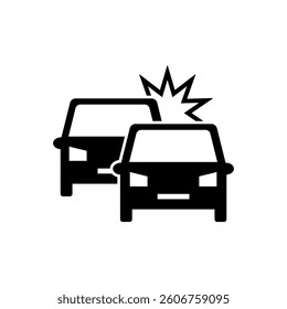 Car Crash Icon.  Car Accident Vector Icon in line style design. Car Crash Symbol. Vector illustration.