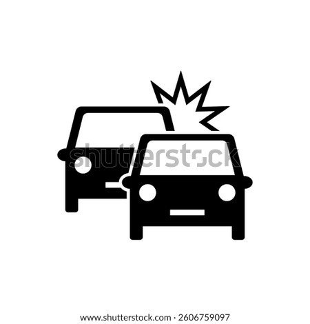 Car Crash Icon.  Car Accident Vector Icon in line style design. Car Crash Symbol. Vector illustration.