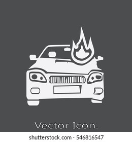 car crash icon isolated of flat style. Vector illustration.