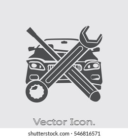 car crash icon isolated of flat style. Vector illustration.