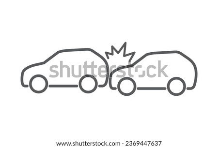 Car crash icon isolated on white background. Vector illustration